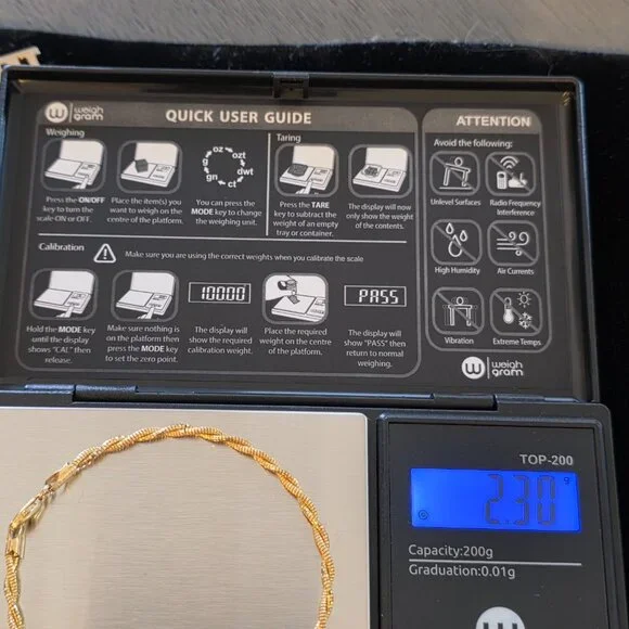 Genuine 10K Yellow Gold Woven Bracelet (A139) - Picture 3 of 4